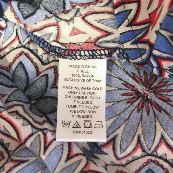 1.State High Low V-neck Sleeveless Tank Blue/Red L - Picture 8 of 8